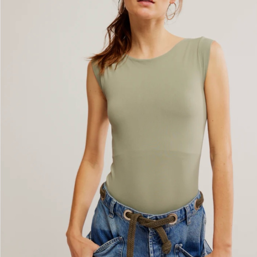 NWT Free People Laurel Oak Bodysuit in Army NWT